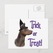 Carte Postale Doberman Pinscher (rouge) Trick (Devant / Derrière)