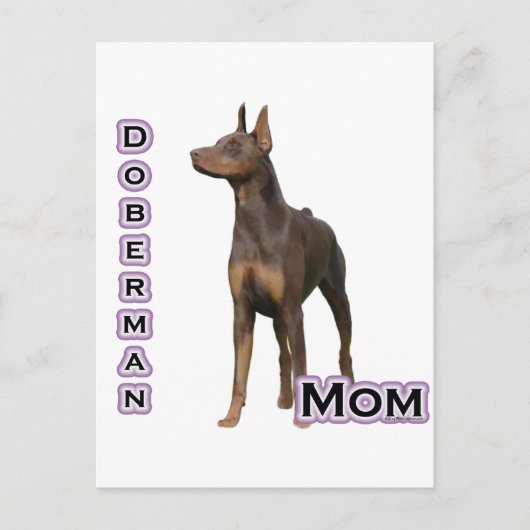 Carte Postale Doberman rouille Maman 4 (Devant)