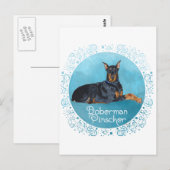 Carte Postale Dobermann Pinscher noir (Devant / Derrière)