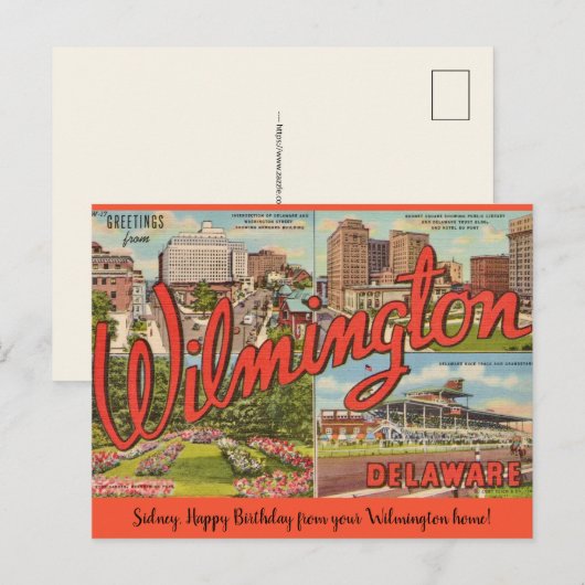 Carte postale d'occasion Wilmington Delaware (Devant / Derrière)