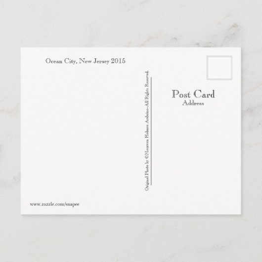 Carte postale d'Ocean City, New Jersey - Bateau de (Dos)