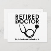Carte Postale Docteur à la retraite w Stethoscope et Sassy Funny (Devant / Derrière)