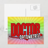 CARTE POSTALE DOCTEUR BIG RED DE LOGO D'OPTOMÉTRISTE (Devant / Derrière)
