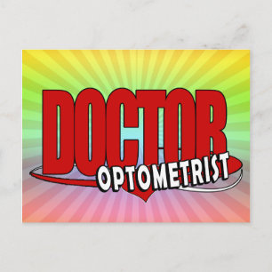 CARTE POSTALE DOCTEUR BIG RED DE LOGO D'OPTOMÉTRISTE