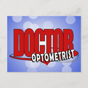 CARTE POSTALE DOCTEUR BIG RED DE LOGO D'OPTOMÉTRISTE