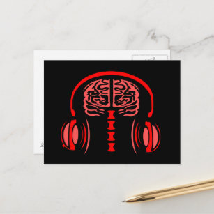 Carte Postale Docteur Cerveau Tissue à l'écoute de la musique