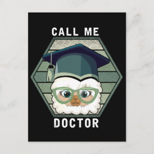 Carte Postale Docteur diplômé PHD Lama Alpaca drôle