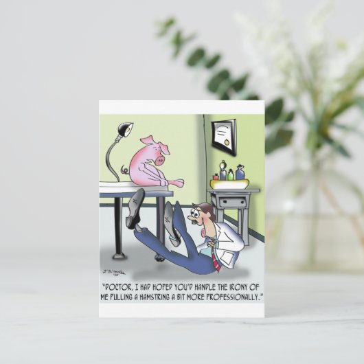 Carte Postale Docteur Handles Pulled Hamstring Sans professionna (Debout devant)