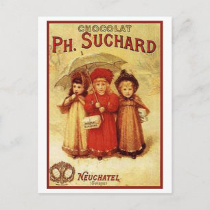 Carte Postale Doctorat en chocolat vintage. Suchard Ad