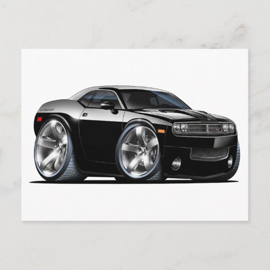 Carte Postale Dodge Challenger Black Car (Devant)