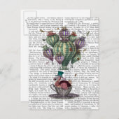 Carte Postale Dodo en Teacup avec libellules (Devant / Derrière)