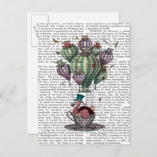 Carte Postale Dodo en Teacup avec libellules (Devant / Derrière)