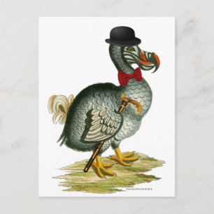 Carte Postale Dodo Wears Bowler Bow Cravate Vintage