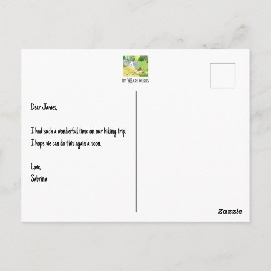 Carte Postale Doe and Deer (Dos)