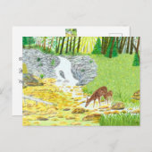 Carte Postale Doe and fawn (Devant / Derrière)