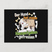 Carte Postale Dog Ate My Homework - Apprendre le devis allemand (Devant)