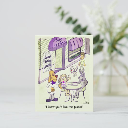 Carte postale Dog Cafe (Debout devant)