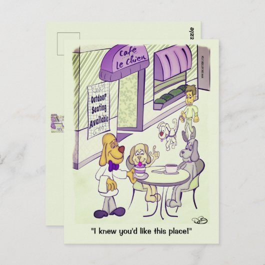 Carte postale Dog Cafe (Devant / Derrière)