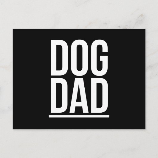 Carte Postale Dog dad funny fathers day gifts white (Devant)