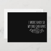 Carte Postale Dog Lover Design I Work (Devant / Derrière)