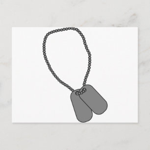 Carte Postale Dog Tag Les troupes du service militaire appuient