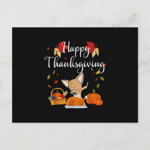 Carte Postale Dog Turkey Happy Thanksgiving