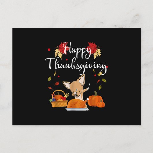 Carte Postale Dog Turkey Happy Thanksgiving (Devant)