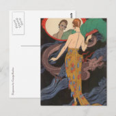 Carte Postale Dogaresse Gown du soir par George Barbier (Devant / Derrière)