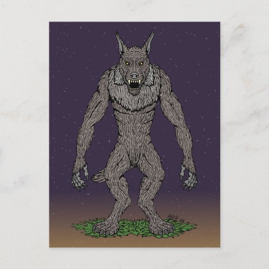 Carte Postale Dogman Cryptid ou Werewolf (Devant)