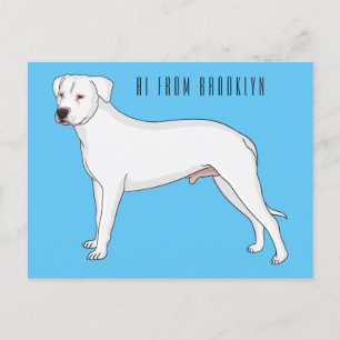 Carte Postale Dogo argentino dessin animé pour chien