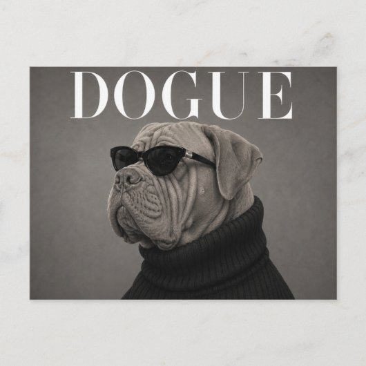 Carte Postale Dogue du Bordeaux Luxe Éditorial de Mode (Devant)