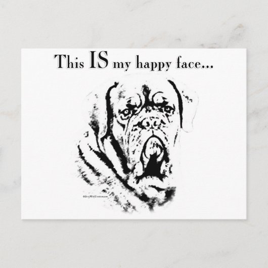 Carte Postale Dogue Happy Face (Devant)