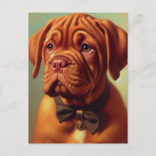 Carte Postale Dogue vintage de Bordeaux Peinture