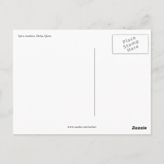 Carte Postale doha aux épices (Dos)