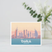 Carte Postale Doha Qatar Arabian Gulf Pastel Voyage (Debout devant)