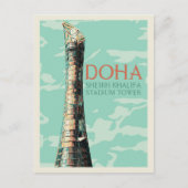 Carte Postale Doha Sheikh Khalifa Illustration du stade Qatar Po (Devant)