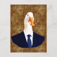 Carte postale d'oie anthropomorphe