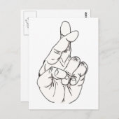 Carte Postale Doigts croisés (Devant / Derrière)