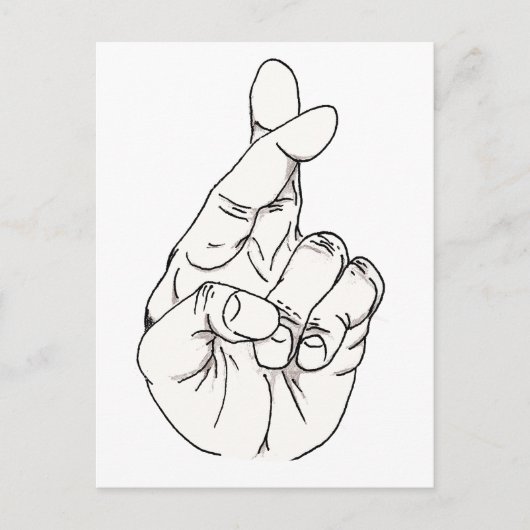 Carte Postale Doigts croisés (Devant)