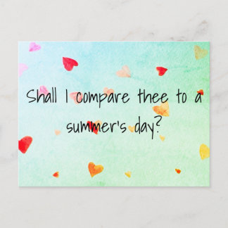 Carte Postale Dois-je te comparer à une journée d’été ? Sonnet 1