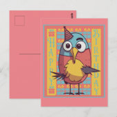Carte postale d'oiseau d'anniversaire (Devant / Derrière)