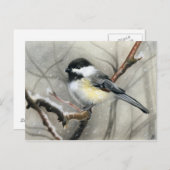 carte postale d'oiseau d'hiver (Devant / Derrière)