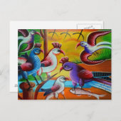 Carte postale d'oiseau RickshawArt (Devant / Derrière)