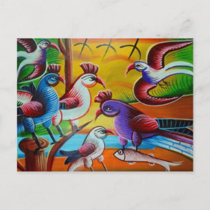 Carte postale d'oiseau RickshawArt