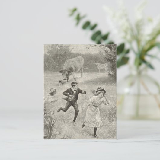 Carte Postale Doit courir, image antique (Debout devant)