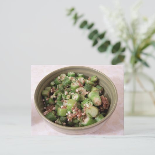 Carte postale d'okra frit (Debout devant)