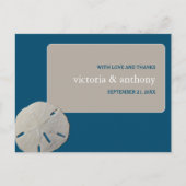 Carte Postale Dollar de sable, Merci de mariage Ocean Blue Beach (Devant)