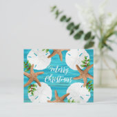 Carte Postale Dollars de sable Starfish Message de Noël (Debout devant)