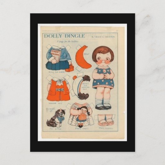 CARTE POSTALE DOLLY DINGLE PAPER DOLL POSTCARD (Devant)