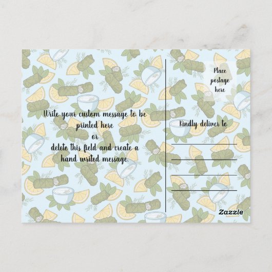 Carte postale Dolmadakia (Dos)